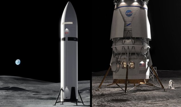 SpaceX and Blue Origin compete to be first to return humans to the Moon