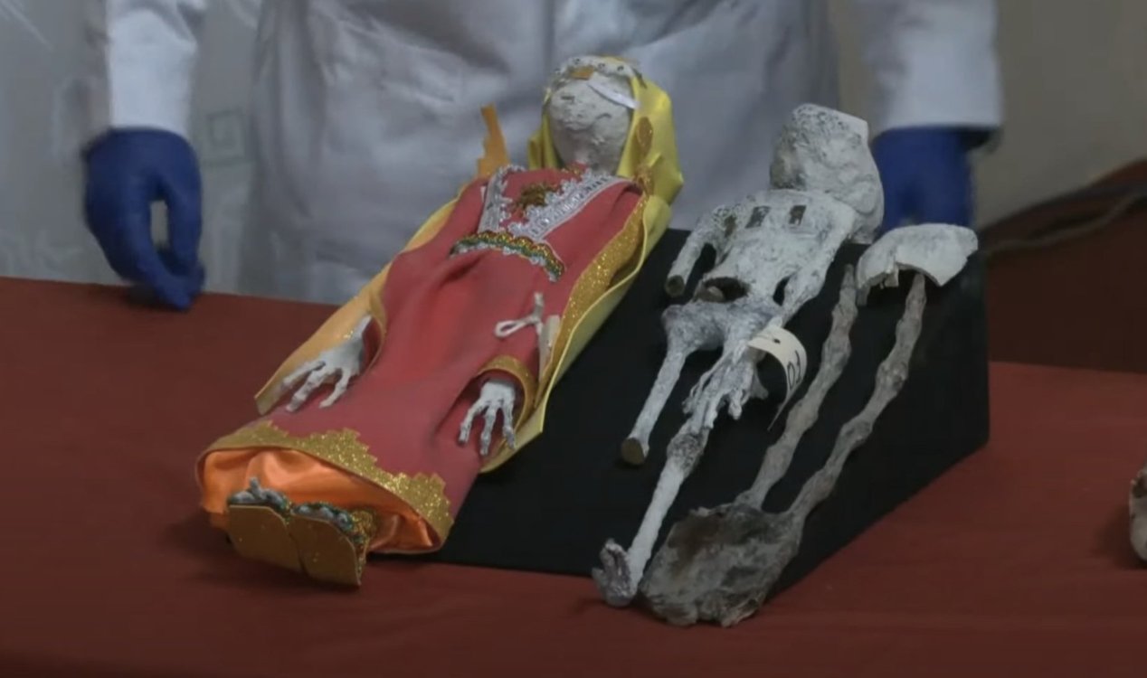 Two alleged alien mummies found in Peru.