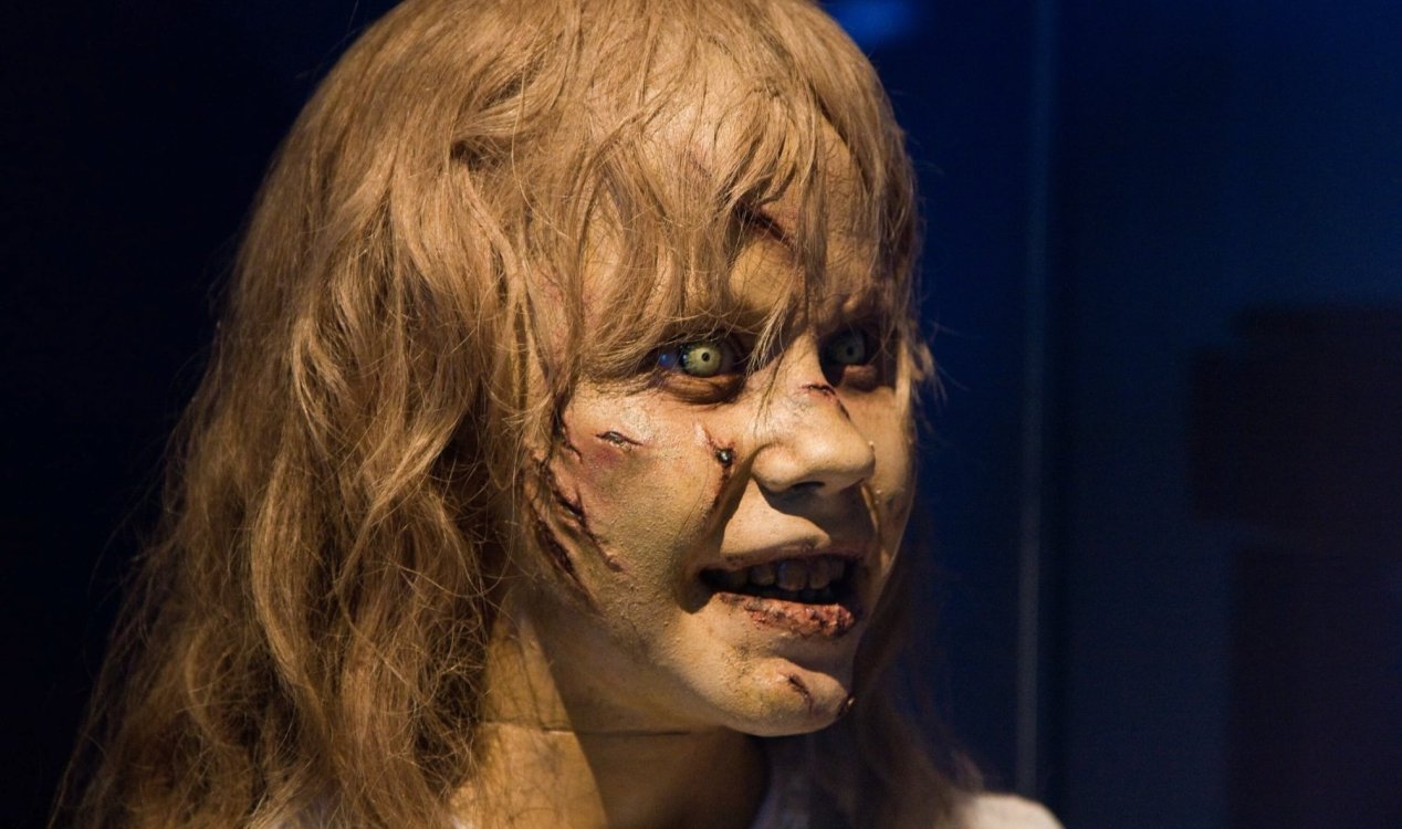 Waxwork of Linda Blair as she appeared in The Exorcist.