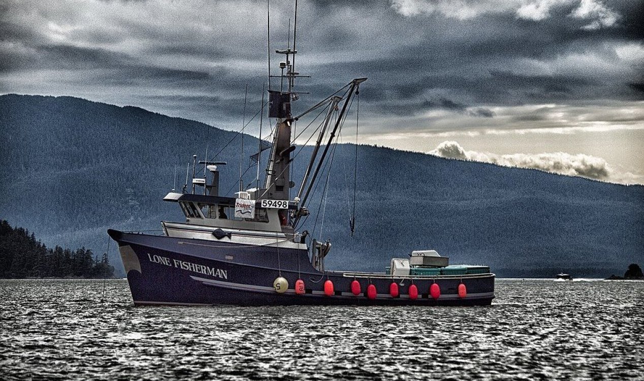 Fishing vessel off coast of Alaska.