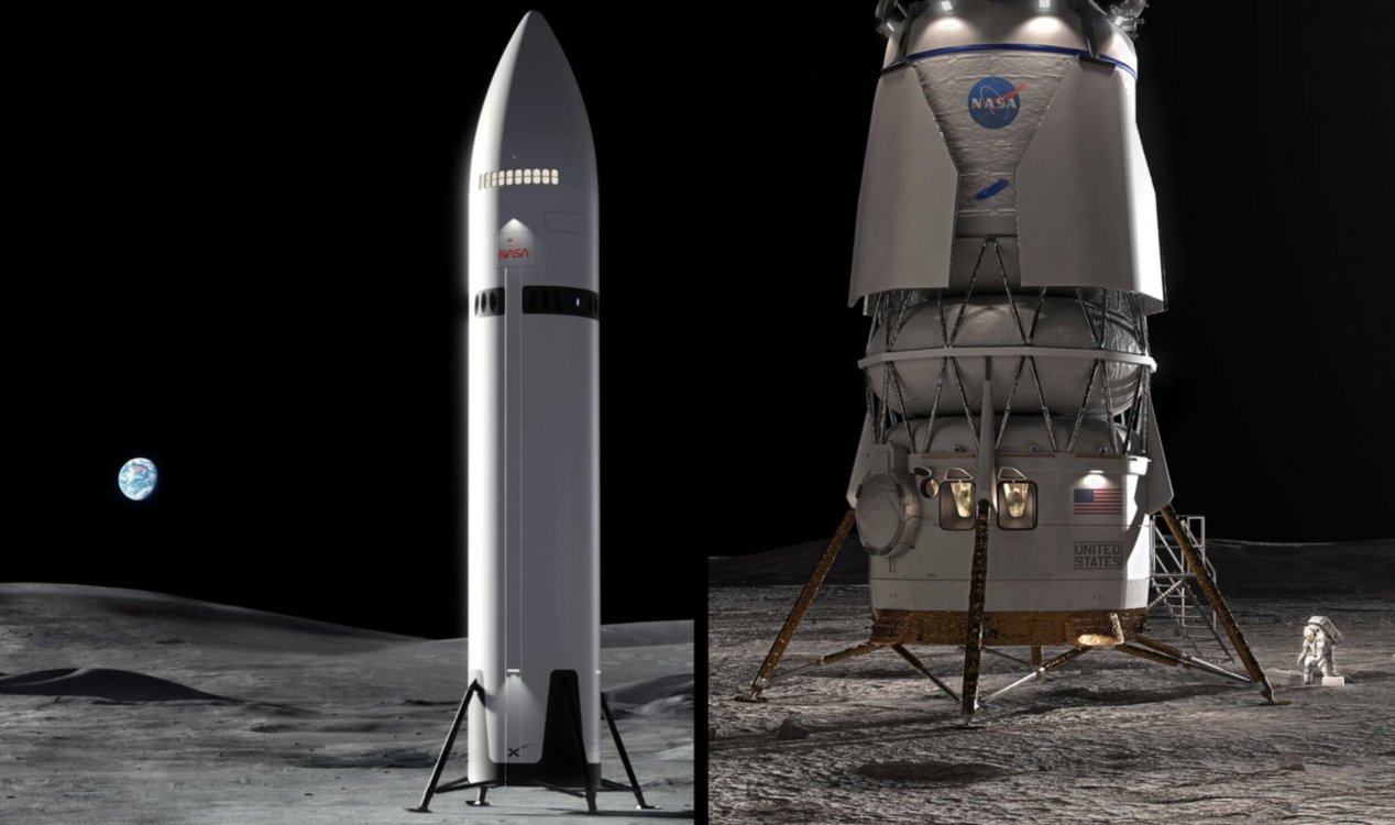 SpaceX and Blue Origin compete to be first to return humans to the Moon