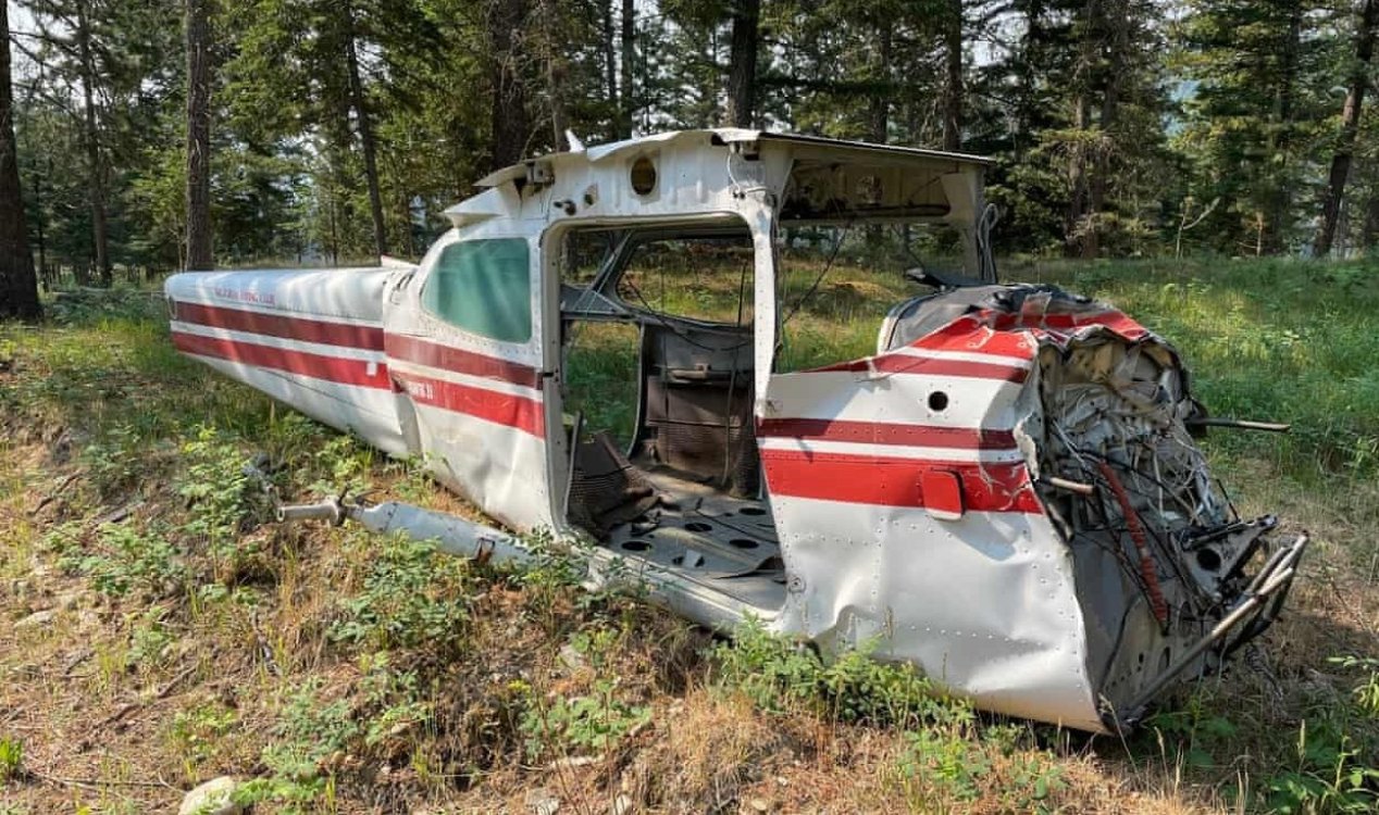 Plane wreckage in British Columbia.