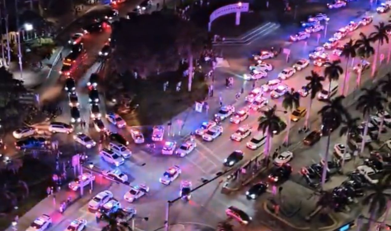 Police attending a riot in Miami.
