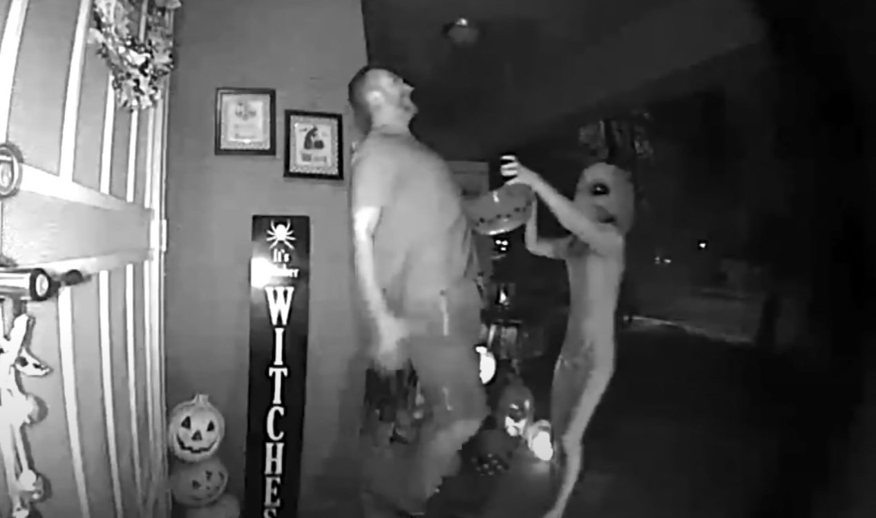 Fake alien doorbell camera footage.
