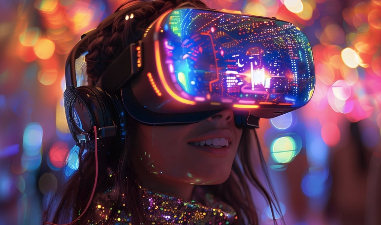 Girl with VR headset