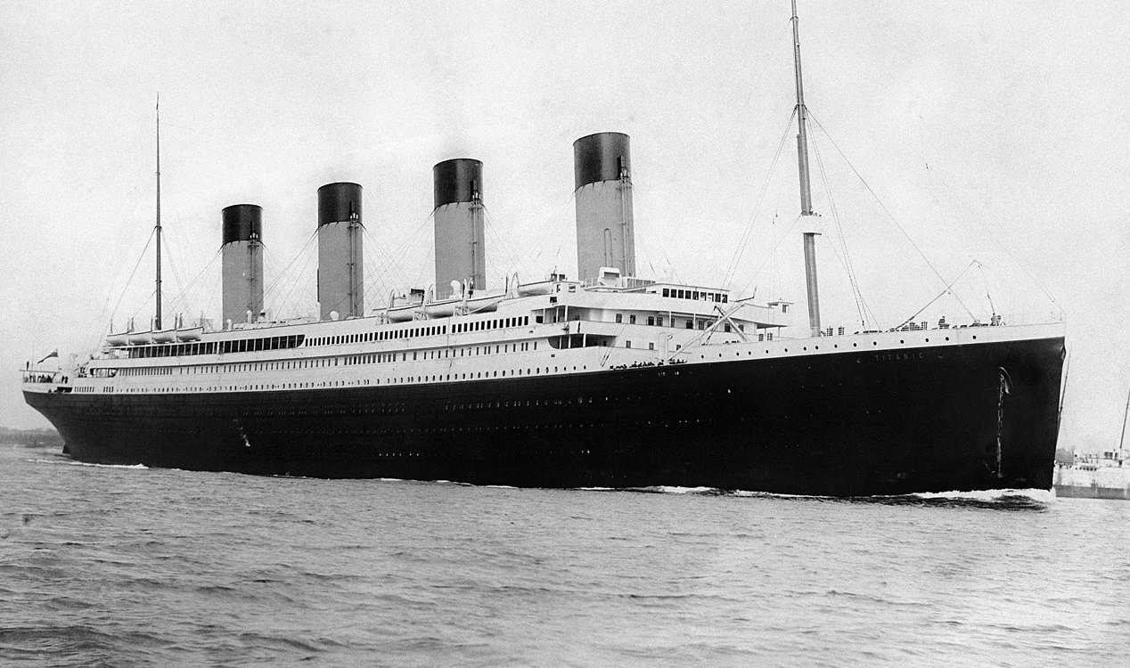 The Titanic departing Southampton.