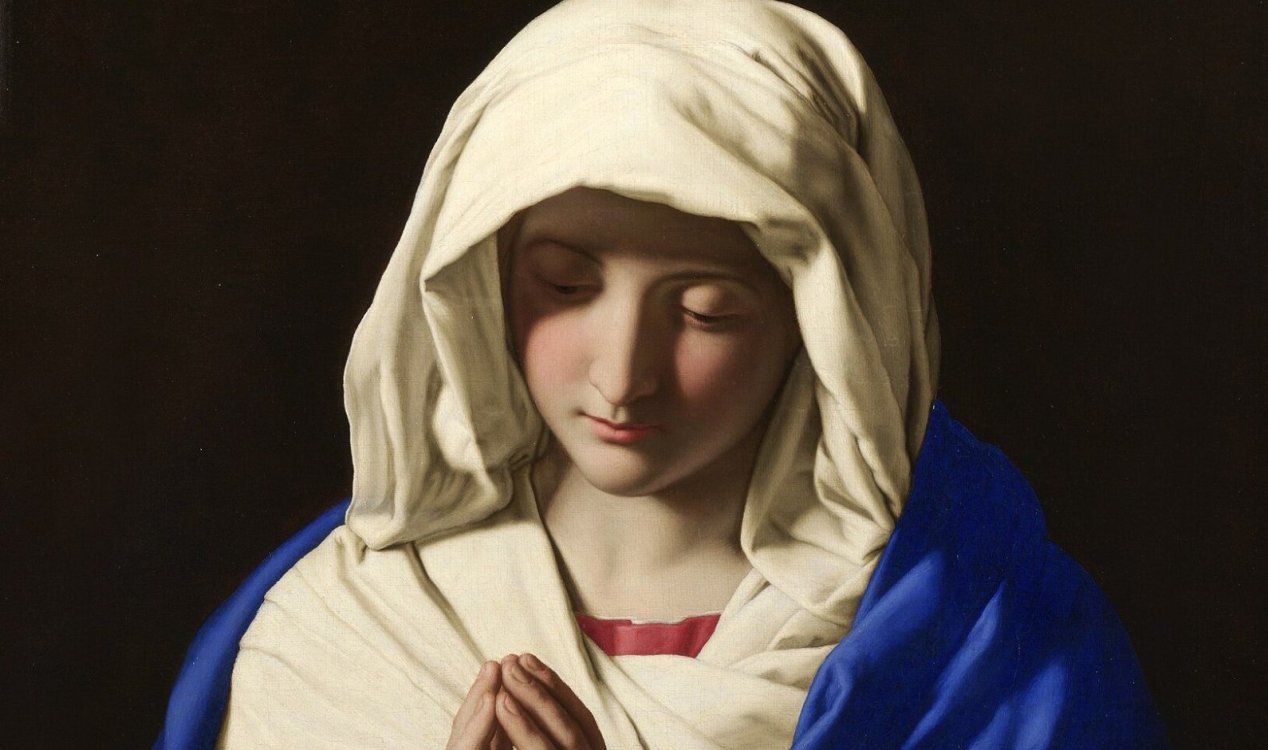 Painting of the Virgin Mary in prayer.